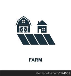 Farm vector icon illustration. Creative sign from icons collection. Filled flat Farm icon for computer and mobile. Symbol, logo vector graphics.. Farm vector icon symbol. Creative sign from icons collection. Filled flat Farm icon for computer and mobile