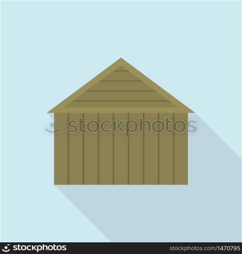 Farm wood warehouse icon. Flat illustration of farm wood warehouse vector icon for web design. Farm wood warehouse icon, flat style