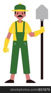 Farmer character simple vector illustration on a white background