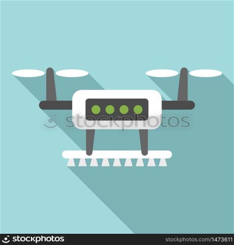 Farmer drone icon. Flat illustration of farmer drone vector icon for web design. Farmer drone icon, flat style