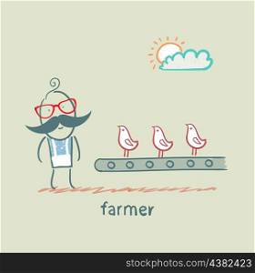 farmer grows chickens