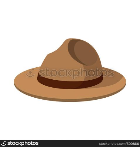 Farmer hat icon in cartoon style on a white background . Farmer hat icon, cartoon style