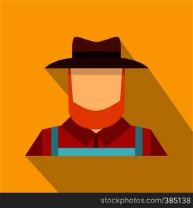 Farmer icon. Flat illustration of farmer vector icon for web design. Farmer icon, flat style