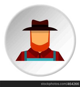 Farmer icon in flat circle isolated vector illustration for web. Farmer icon circle