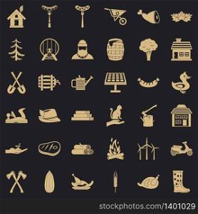 Farmer icons set. Simple style of 36 farmer vector icons for web for any design. Farmer icons set, simple style