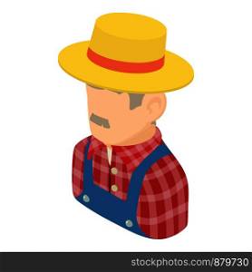 Farmer man icon. Isometric illustration of farmer man vector icon for web. Farmer man icon, isometric 3d style