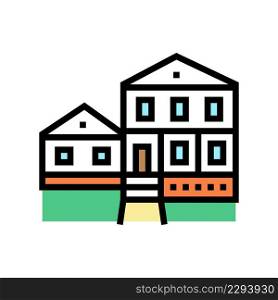 farmhouse building color icon vector. farmhouse building sign. isolated symbol illustration. farmhouse building color icon vector illustration