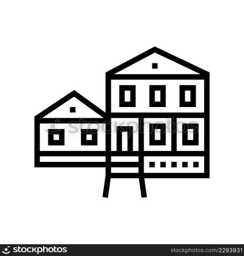 farmhouse building line icon vector. farmhouse building sign. isolated contour symbol black illustration. farmhouse building line icon vector illustration
