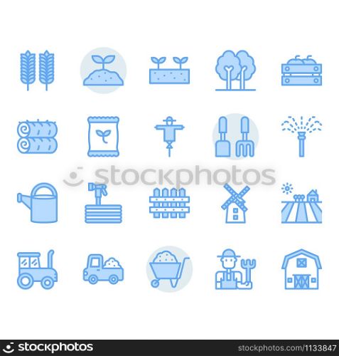 Farming and agriculture icon and symbol set