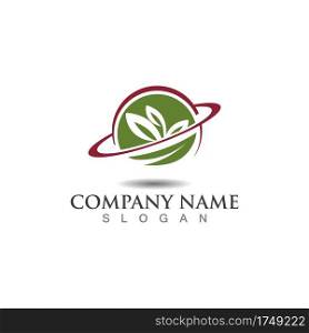 Farming ecology green nature logo design template, Agriculture icon 