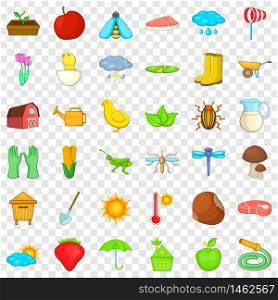 Farming harvest icons set. Cartoon style of 36 farming harvest vector icons for web for any design. Farming harvest icons set, isometric style
