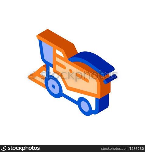 Farming Harvester Vehicle vector isometric sign. color isolated symbol illustration. Farming Harvester Vehicle Vector Thin Line Icon