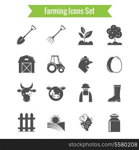 Farming harvesting and agriculture icons set on white background isolated vector illustration