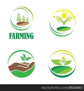 farming icon logo vector design template