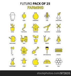 Farming Icon Set. Yellow Futuro Latest Design icon Pack
