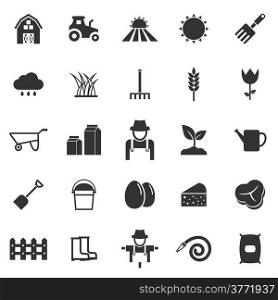 Farming icons on white background, stock vector