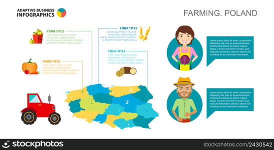 Farming in Poland process chart. Business data. Product, diagram, design. Creative concept for infographic, templates, presentation. Can be used for topics like production, agriculture, farming.