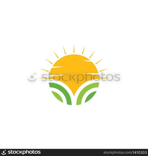 Farming natural logo vector flat design