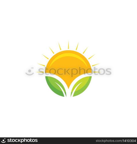 Farming natural logo vector flat design