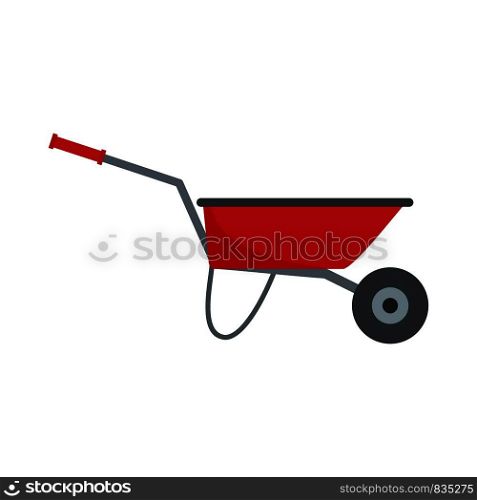 Farming wheelbarrow icon. Flat illustration of farming wheelbarrow vector icon for web isolated on white. Farming wheelbarrow icon, flat style