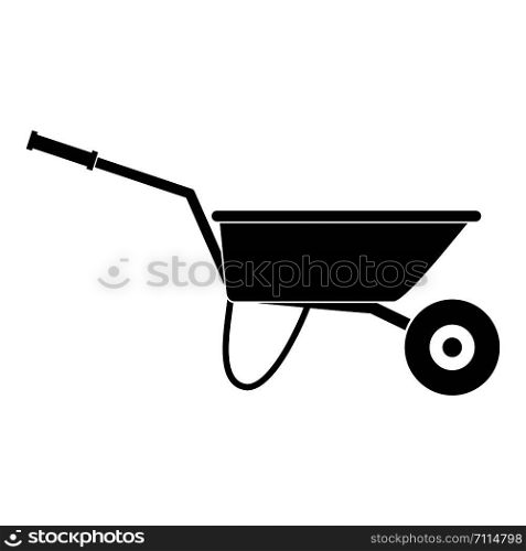 Farming wheelbarrow icon. Simple illustration of farming wheelbarrow vector icon for web design isolated on white background. Farming wheelbarrow icon, simple style