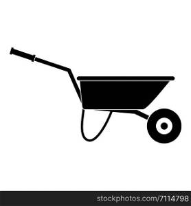 Farming wheelbarrow icon. Simple illustration of farming wheelbarrow vector icon for web design isolated on white background. Farming wheelbarrow icon, simple style