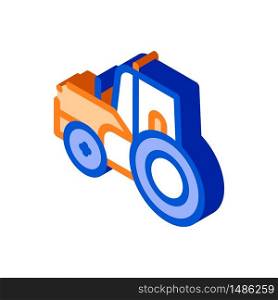 Farmland Tractor Vehicle vector isometric sign. color isolated symbol illustration. Farmland Tractor Vehicle Vector Thin Line Icon