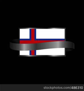 Faroe Islands flag Ribbon banner design