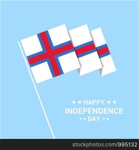 Faroe Islands Independence day typographic design with flag vector