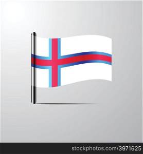 Faroe Islands waving Shiny Flag design vector