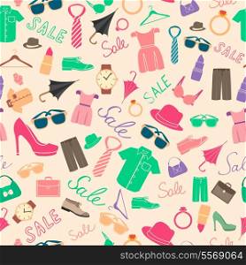 Fashion and clothes accessories seamless pattern vector illustration