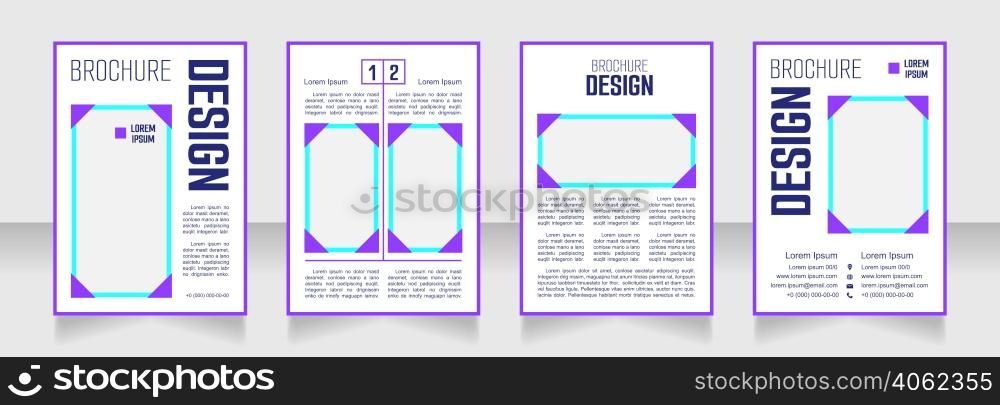 Fashion and glamour blank brochure design. Template set with copy space for text. Premade corporate reports collection. Editable 4 paper pages. Smooch Sans Light, Bold, Arial Regular fonts used. Fashion and glamour blank brochure design