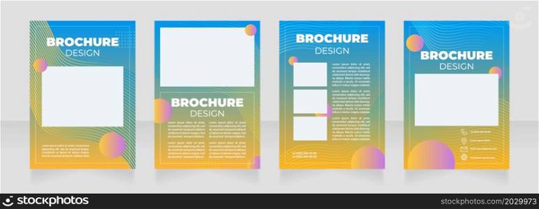 Fashion and style course blank brochure layout design. Vertical poster template set with empty copy space for text. Premade corporate reports collection. Editable flyer paper pages. Fashion and style course blank brochure layout design