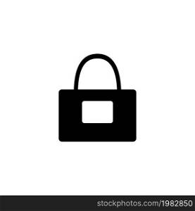 Fashion Bag. Flat Vector Icon. Simple black symbol on white background. Fashion Bag Flat Vector Icon