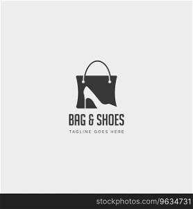 Fashion bag shoping with high heel negative space Vector Image