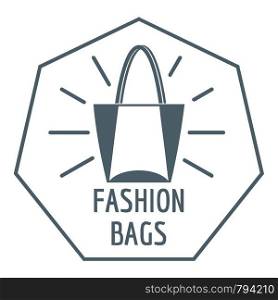 Fashion bags logo. Simple illustration of fashion bags vector logo for web. Fashion bags logo, simple gray style