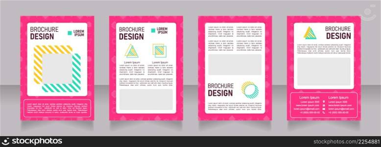 Fashion blank brochure design. Template set with copy space for text. Premade corporate reports collection. Editable 4 paper pages. Bahnschrift SemiLight, Bold SemiCondensed, Arial Regular fonts used. Fashion blank brochure design