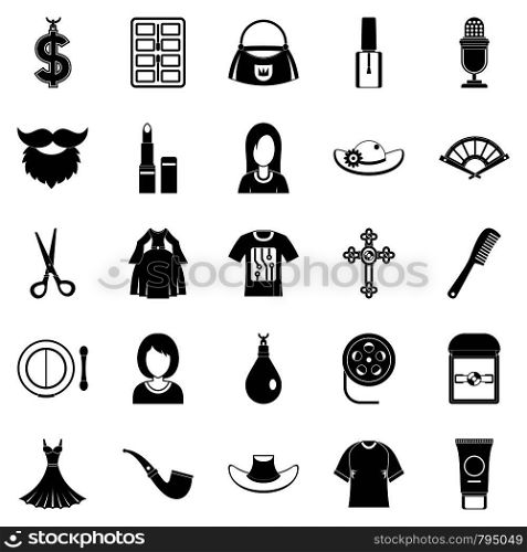 Fashion designer icons set. Simple set of 25 fashion designer vector icons for web isolated on white background. Fashion designer icons set, simple style