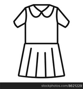 Fashion dress icon outline vector. Uniform school. Child code. Fashion dress icon outline vector. Uniform school