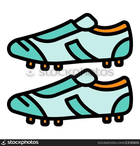 Fashion football boots icon. Outline fashion football boots vector icon color flat isolated. Fashion football boots icon color outline vector