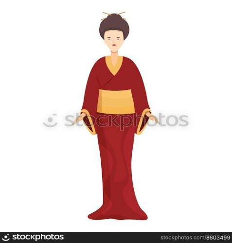 Fashion geisha icon cartoon vector. Japan female. Traditional beauty. Fashion geisha icon cartoon vector. Japan female