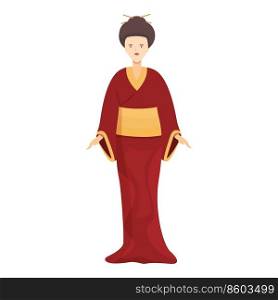 Fashion geisha icon cartoon vector. Japan female. Traditional beauty. Fashion geisha icon cartoon vector. Japan female