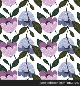 Fashion geometric flowers seamless pattern. Floral wallpaper. Beautiful vintage botany texture. Pretty design for fabric, textile print, wrapping, cover. Vector illustration.. Fashion geometric flowers seamless pattern.