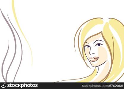 Fashion hand drawn girl. Vector illustration without background.