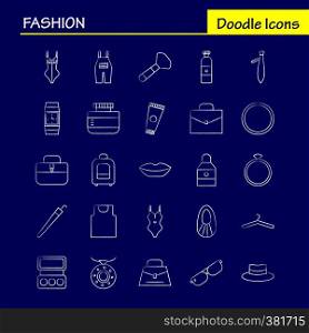 Fashion Hand Drawn Icons Set For Infographics, Mobile UX/UI Kit And Print Design. Include: Jacket, Dress, Dressing, Cloths, T Shirt, Shirt, Dress, Collection Modern Infographic Logo and Pictogram. - Vector
