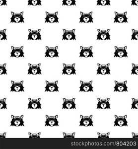 Fashion head cat pattern seamless vector repeat geometric for any web design. Fashion head cat pattern seamless vector