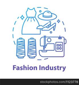 Fashion industry concept icon. Clothing business. Workshop for tailoring clothes and shoes. Sewing idea thin line illustration. Vector isolated outline drawing