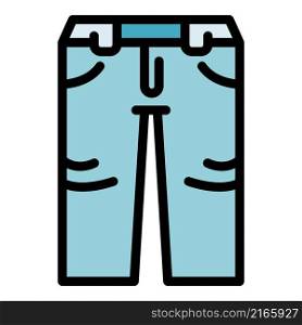 Fashion jeans icon. Outline fashion jeans vector icon color flat isolated. Fashion jeans icon color outline vector