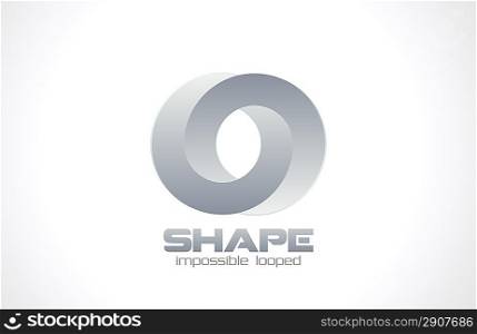 Fashion jewelry impossible looped vector logo design template. Creative infinite shape concept. Luxury symbol. Can be used for wedding.