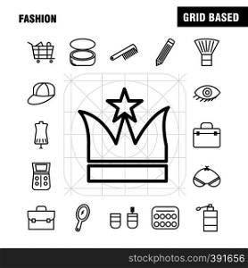 Fashion Line Icons Set For Infographics, Mobile UX/UI Kit And Print Design. Include: Coat, Garments, Cloths, Dress, Coat, Garments, Cloths, Dress, Collection Modern Infographic Logo and Pictogram. - Vector